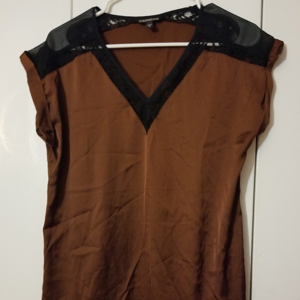 Brown Satin Blouse